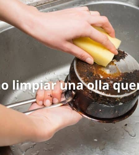 limpiar una olla quemada